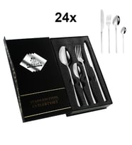 Çelik 24 Parça 6 Kişilik Gri Yemek Kaşık Çatal Bıçak Set cin739by