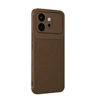 Huawei Honor 600 Auto Focus Karbon Kapak - Kahverengi