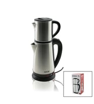 ELEKTRİKLİ ÇAY MAKİNESİ ÇAYCI SET 1.8LT SU ISITICI PLS.+ 0.8LT DEMLİK ÇELİK TABAN 1800W 360 DERECE G