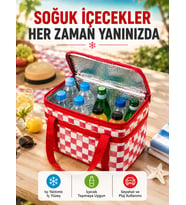 Alüminyum Folyo İç Yüzeyli Termos Çanta Kamp Plaj Market ve Piknik Çantası