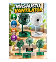 Katlanabilir Teleskopik USB Şarjlı Masaüstü Vantilatör Taşınabilir Soğutucu Fan