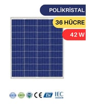 Lexron 42W Polykristal Güneş Paneli (Siyah-Gri)