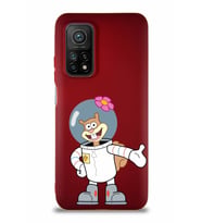 Xiaomi Mi 10T Soft Premier Kapak Sandy Tasarımlı Silikon Kılıf - Mürdüm (Şeffaf)