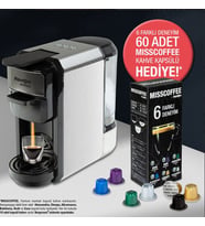 FANTOM Mixpresso KS 1450 Kapsüllü Kahve Makinesi Gri 60 Adet Kapsül Kahve Hediyeli Kahve makinası (Siyah)