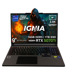 GameRaider IGNIA GR16 Intel Core i9-14900HX 16GB DDR5 1TB SSD RTX 5070Ti 12GB 140W 16 inç 2.5K QHD+ 300Hz FreeDos Gaming Laptop