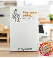 Kişiye Özel İsimli ve Mesajlı Öğretmenler Gününe Özel Sevgi Temalı Beyaz Defter Ajanda