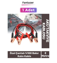 Özel Çantalı %100 Bakır Kalın Kablo 1200 Amper Güçlü Oto Akü Takviye Hızlı Şarj Kablosu 2 Metre