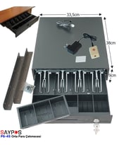 4 Banknot Gözlü Kolay Açma Butonlu ve Montaj Askılı (Takım Halinde) Para Çekmecesi 33,5x38x9cm
