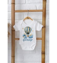 Pia Baby Premium %100 Pamuk İsme Özel Organik Baskılı Çıtçıtlı Bebek Body Zıbın Modelleri 5058-16 (Ekru)