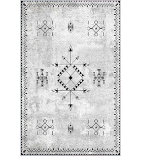 Eliana Home Baskılı, Yıkanabilir Kaymaz Taban Salon Halısı LNA0128-SD958 100x150 cm (Beyaz)