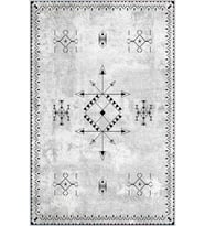 Eliana Home Baskılı, Yıkanabilir Kaymaz Taban Salon Halısı LNA0128-SD958 100x150 cm (Beyaz)