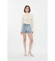 Kadın %100 Pamuk Açık Mavi Mini Jean Şort