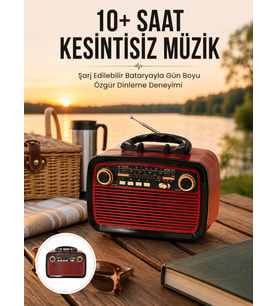 Hoparlör Ahşap Renk Işıklı Nostaljik Radyo Fm Ahşap Görünümlü Yeni Nesil