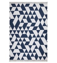 Koza Halı Duo Beyaz Mavi Çift Taraflı Yıkanabilir Dokuma Kilim 22992A (Beyaz-Mavi)