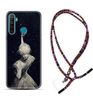 Realme 5i 5 Pro 6i 7 Pro 8 Kılıf Boyun Asklı Rasta Silikon Star Woman 1332