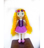 Sevimli Rapunzel Bebek Amigurumi Organik Oyuncak