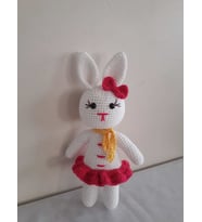 Sevimli Süslü Tavşan Amigurumi Organik Oyuncak