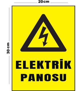 Metal Elektrik Panosu 20cm x 30cm A4 Büyüklüğünde Uyarı Levhası Yönlendirme Tabelası