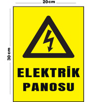 Metal Elektrik Panosu 20cm x 30cm A4 Büyüklüğünde Uyarı Levhası Yönlendirme Tabelası