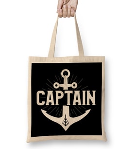 Cute Captain Anchor I Am The Captain of This Boat Cruising Bez Çanta Uzun Saplı