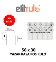 Elitrulo Yazar Kasa Pos Rulosu 56mm x 30mt - 10 Adet