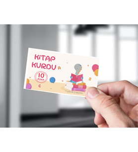 Kitap Kurdu Kartı 50 Adet 5x8 cm