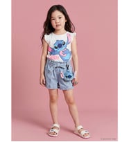 LCW Kids İndigo Beli Kemerli Kız Çocuk Jean Şort