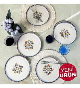 Keramika Sapphire Nordıc Pasta Tabağı 22 Cm 6 Adet 22746 (Krem)