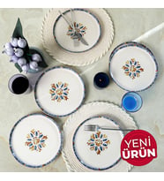 Keramika Sapphire Nordıc Pasta Tabağı 22 Cm 6 Adet 22746 (Krem)