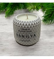 File Desenli Vanilya kokulu %100 doğal Soya Mumu (Beyaz)