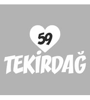 Kalpli 59 Tekirdağ Araba Sticker siyah 20x15 CM (Beyaz)