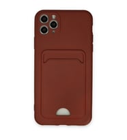 Apple İphone 11 Pro Max Kılıf Kelvin Kartvizitli Silikon - Bordo