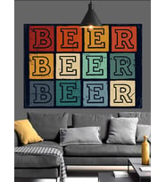 Bira Yazısı Pop Art Dekoratif Kanvas - Mdf Ahşap Tablo
