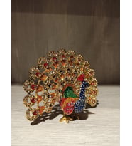Swarovski Taşlı  Tavus Kuşu Mücevherlik / Dekoratif Biblo (Beyaz)