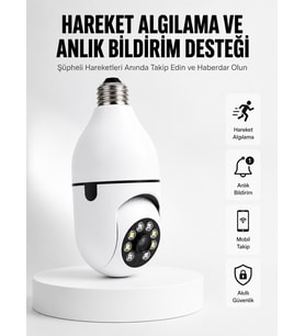 Lexroo Hareket Algılamalı Kablosuz Akıllı Ev Güvenlik Kamerası Yeni Nesil