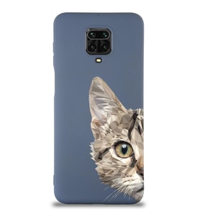 Xiaomi Redmi Note 9 Pro Uyumlu Lansman Kılıf Catface Tasarımlı İçi Kadife Kapak-Petrol Mavisi (Şeffaf)