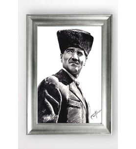 Gümüş Çerçeveli Atatürk Tablo cv1351