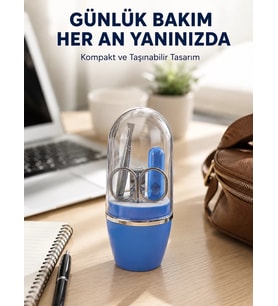 Mavi Kişisel Bakım Seti Cımbız Makas Tırnak Makası ve Törpü