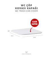 Okyanus Home Beyaz Kare Yedek Çöp Kovası Kapağı