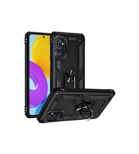 Samsung Galaxy M52 5g Kılıf Sofya Yüzüklü Silikon Kapak - Siyah