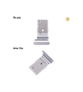 Samsung Galaxy S24 Ultra ile Uyumlu Sim İç Yuvası Çiftli Gri Çiftli sim yuvası ikili sim tepsisi çiftli sim aparatı dual sim çekmecesi
