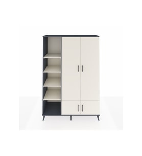 Hyperion Gardrop 6 Raflı 4 Kapaklı Tek Askılı 132x44x195 Antrasit-Aytaşı