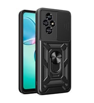 Honor 200 Uyumlu Kılıf Magnetik Standlı Kamera Korumalı Zore Sürgülü Vega Kapak (Siyah)