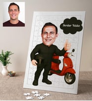 Karikatürlü Kurye Kişiye Özel Puzzle