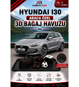 Hyundai I30 HB Ince Stepne 2012 - 2016 Araca Özel 3D Bagaj Havuzu