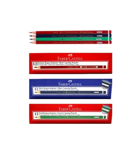 Faber Castell Kırmızı 12'li Yeşil 12'li Mavi 12'li Kopya Kalemi Seti (Altın)