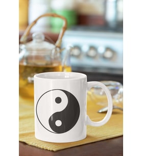 Yin-yang Baskılı Porselen Kupa Bardak