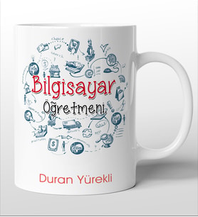 Bilgisayar Öğretmenlerine Özel Kişiselleştirilebilir Kupa Bardak. 3