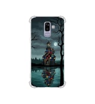 PrintiFy Samsung Galaxy J8 2018 ile Uyumlu Simya Serisi Gölge Ve Cam Tasarımlı Uv Baskılı Köşe Korumalı Antişok Kılıf