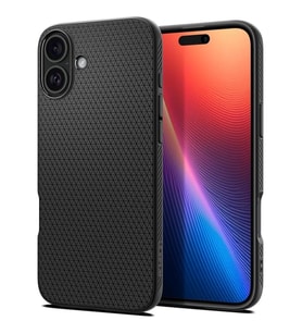 Spigen iPhone 16 Plus ile Uyumlu Kılıf Liquid Air Matte Black (Siyah)